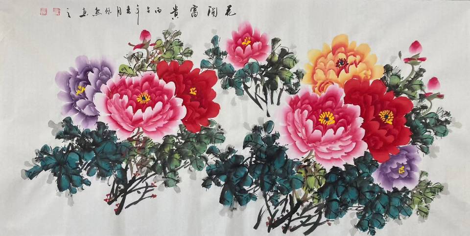 《花开富贵》纸本写意作品